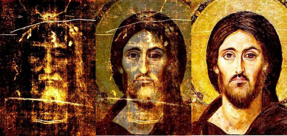 9. Сравнение изображения на Туринскои Плащанице с иконои Спасителя Синаиского