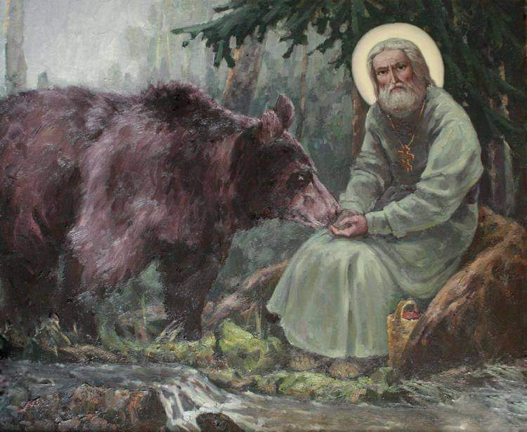 3. Преподобный Серафим кормит медведя.jpg