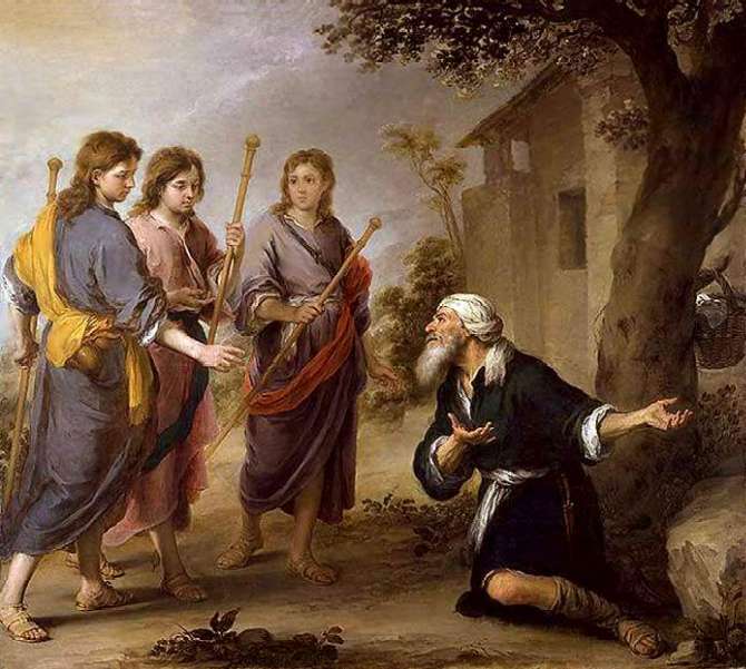 Авраам и три Ангела. Худ. Бартоломео Эстебан Мурильо, XVII век.jpg