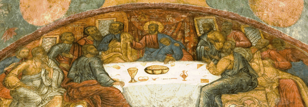 Тайная вечеря, фреска. Заставка для внутренней страицы сайта Сретенского монастыря