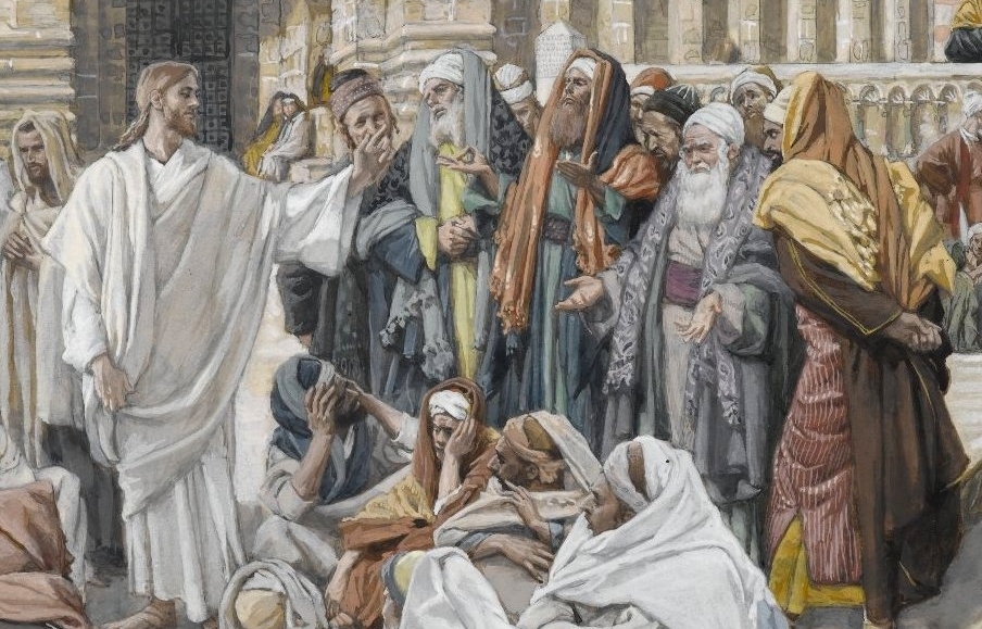 Иисус вопрошает фарисеев. Дж. Тиссо.jpg