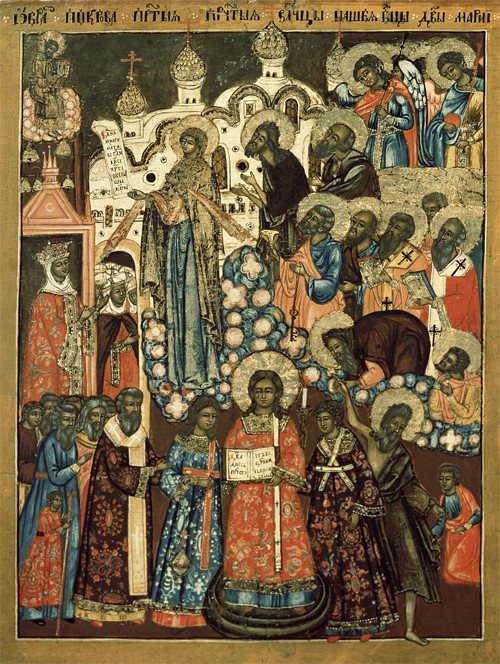 10.Покров Богоматери конца XVII – начала XVIII века из Покровской церкви села Анхимово Вологодской области. Государственный Русский музей..jpg