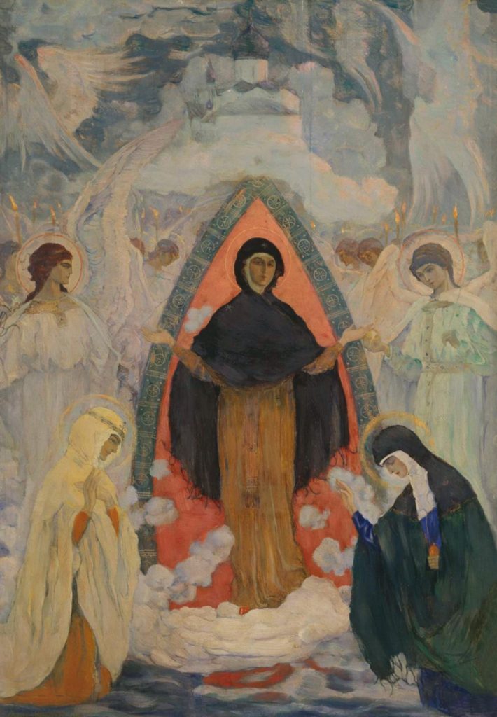 13 Покров Богоматери. Нестеров М. 1914 г. Дерево, масло. 91х63. Государственная Третьяковская галерея. Москва.jpg