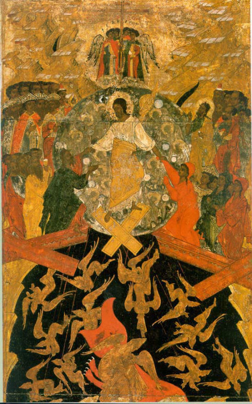 Сошествие во ад - фрагмент иконы из Ильинской церкви в Вологде. Дионисий Гринков, 1567.jpg